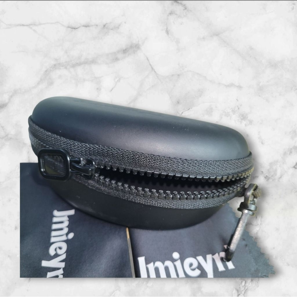 Exclusive High Quality Jmieyn Protable Rectangle Zipper+Clip+Cloth Sunglasses Hard Eye Glasses Case Protector Box
